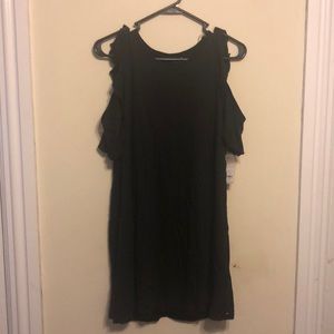 Short sleeved, cold shoulder LBD
